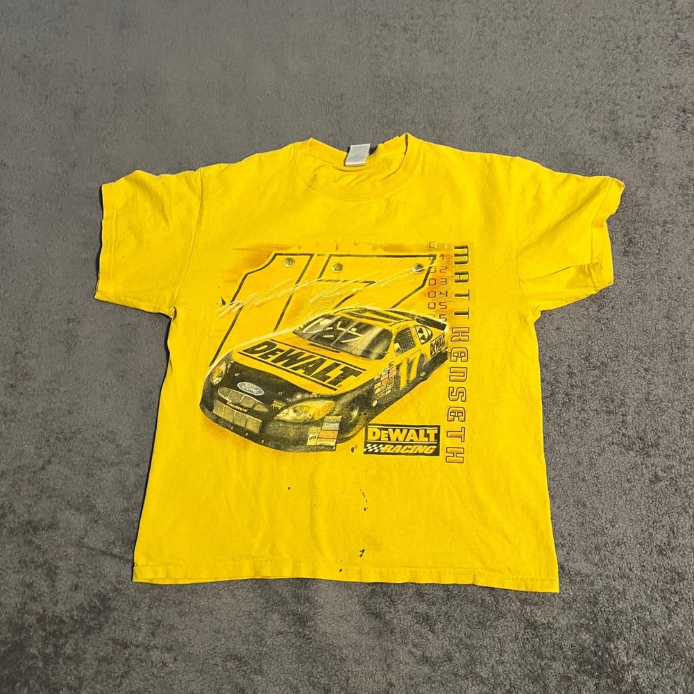 Vintage Thrashed Matt Kenseth DeWalt Racing Shirt NASCAR Ford Taurus Size M